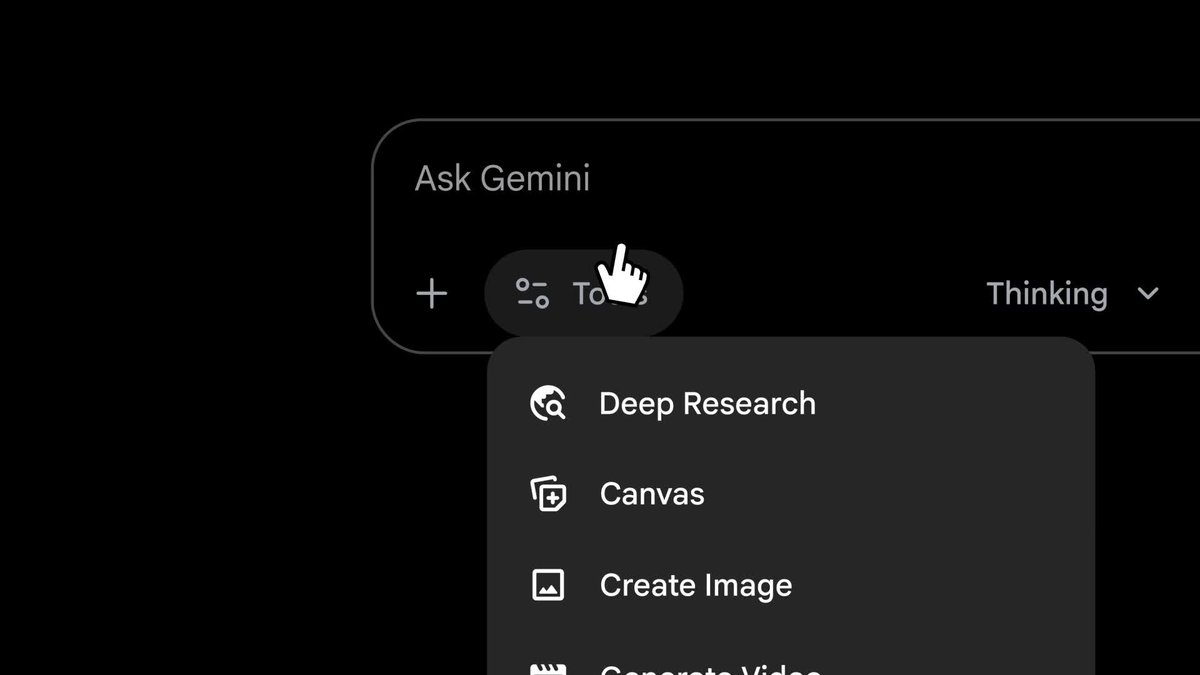 2025 年 12 月官方配图:当时 Deep Research 位于输入框「工具(Tools)」菜单中,和 Canvas、生成图片并列(早期界面,现在入口以帮助中心描述的「+」菜单为准)